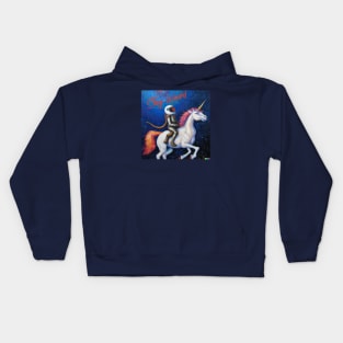 Astronaut riding unicorn Kids Hoodie